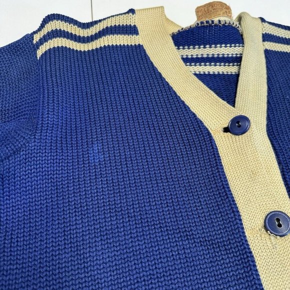 Vintage School Knit Letterman Sweater Womens Medium Knitting Co Chicago 50s 60s - Picture 8 of 14